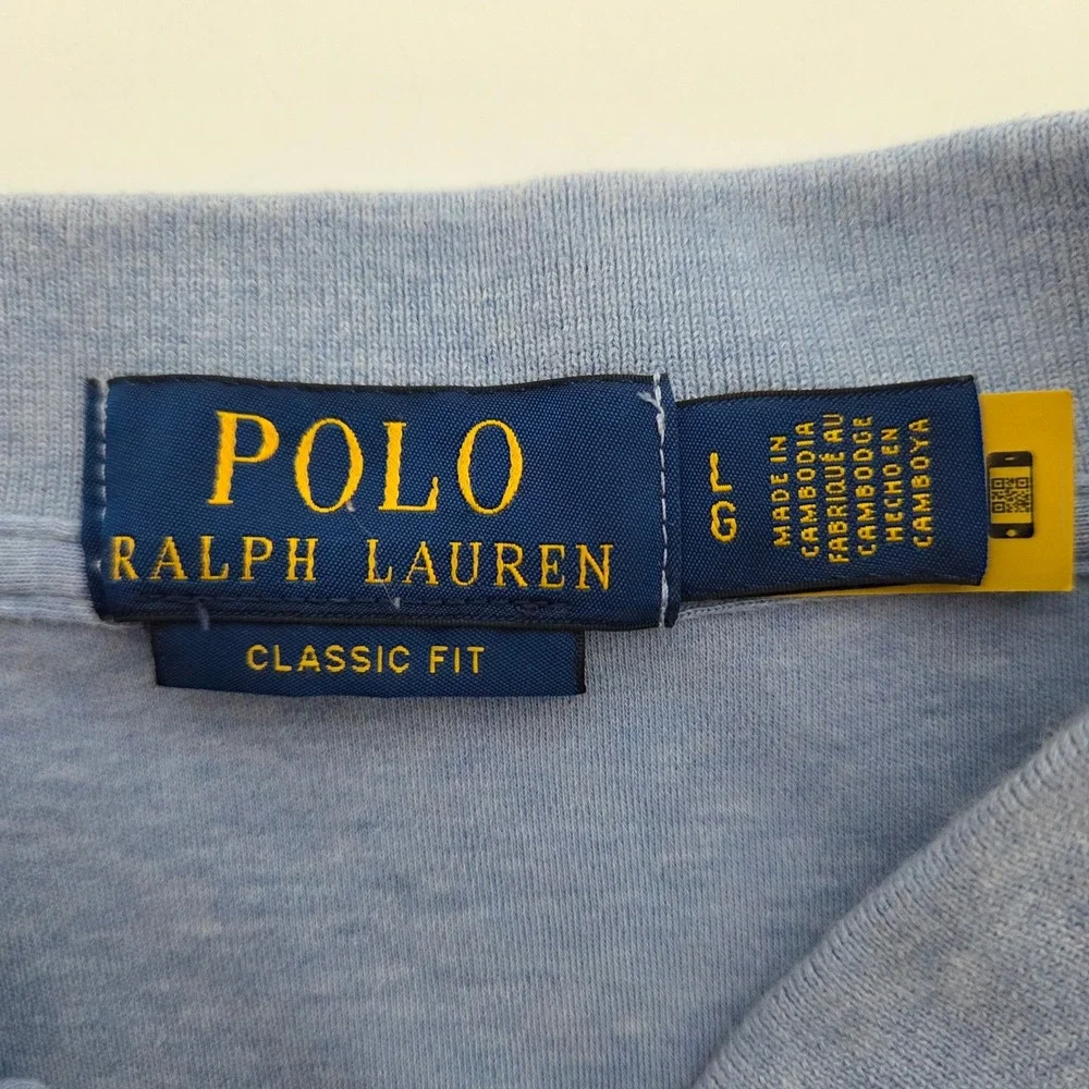 Polo Ralph Lauren‎ Mens Classic Fit Jersey Polo Shirt Blue Heather Large L
